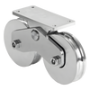 Rueda Doble de 12 cm / Capacidad Para Puertas de hasta 1200 kg / Canal Tipo 