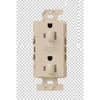 Tomacorriente dúplex de 15 A y 125 V estilo decorador, línea Satin Colors en acabado Toupe, complemento para controles y placas Lutron; placa se vende por separado