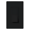 Apagador de paleta Claro unipolar de encendido y apagado, 15 A, 120/277 V, para todo tipo de cargas de iluminación y motores, color negro brillante
