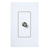 Toma de pared para cable coaxial con conector tipo F de 75 ohms, estilo Designer de la línea Claro, para señal de TV, color blanco brillante