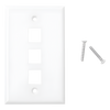 Placa de Pared de 3 Puertos, Keystone, Color Blanco
