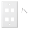 Placa de Pared de 4 Puertos, Keystone, Color Blanco