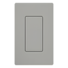 Inserto ciego para placa de pared estilo decorador, acabado brillante en color gris, cubre una apertura sin usar en placas Lutron Claro