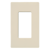 Placa de pared de 1 gang sin tornillos visibles, acabado brillante en color almendra claro (Light Almond), línea Claro para atenuadores, interruptores y controles Lutron