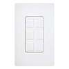 Marco de 6 puertos personalizable para conectores de red, fibra óptica, coaxial y telefonía, línea Claro, color blanco