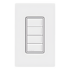 Botonera híbrida Sunnata de 4 botones, dimmer y teclado integrados en un solo dispositivo, para sistema RadioRA 3