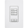 Teclado de pared seeTouch de 3 botones con subir/bajar para control de luces y cortinas en sistemas RadioRA 2, 120 V, retroiluminado, color blanco