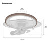 Ceiling Fan with LED Light, 110V AC 50/60Hz / 88W / 3 Light Tones (6500 - 4000 - 2700K) / With 360° Rotation / 550mm Diameter / 6 Speeds / Dimmable.