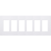 Placa de pared Claro de 6 espacios sin tornillos visibles, apertura estilo decorador, blanco brillante, para atenuadores, apagadores y controles Pico de Lutron