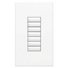 Teclado de pared seeTouch QS de 7 botones con retroiluminación y LED de estado, estilo insert, alimentado por QS Link, color blanco, para GRAFIK Eye QS, Sivoia QS y Quantum