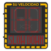 Display LED para Control de Velocidad Exterior / Distancia Visible de 100 m / LED de Alta Luminosidad y Bajo Consumo / Visualización de Velocidad con Código de Colores / IP66 / Conectividad Wi-Fi y Ethernet / Compatible con TCP/IP, HTTP, DHC