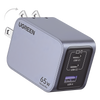 Cargador de 65W serie Nexode Pro | 3 Puertos de Carga Rápida | 2 USB-C | 1 USB-A | Tecnología GaNInfinity | PD3.1 de 65W / QC4.0 | Tecnología de Protección Térmica | Optimiza la Carga | Caja de Aluminio | Incluye Cable U