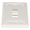 Placa de Pared Vertical, Salida Para 2 Puertos Keystone, Con Espacios Para Etiquetas, Color Blanco Mate