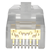 Plug RJ45 Cat6A, Para Cable UTP de Calibre 26 AWG, Chapado en Oro de 50 Micras, Paquete de 100 Piezas