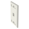 Placa de Pared Vertical, Salida Para 1 Puerto Keystone, Con Espacios Para Etiquetas, Color Blanco Mate