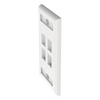 Placa de Pared Vertical, Salida Para 4 Puertos Keystone, Con Espacios Para Etiquetas, Color Blanco
