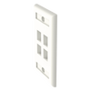 Placa de Pared Vertical, Salida Para 4 Puertos Keystone, Con Espacios Para Etiquetas, Color Blanco Mate