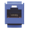 Conector Jack Estilo Leadframe, Tipo Keystone, Categoría 5e, de 8 Posiciones y 8 Cables, Color Azul