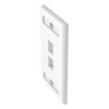 Placa de Pared Vertical, Salida Para 2 Puertos Keystone, Con Espacios Para Etiquetas, Color Blanco