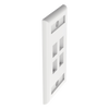Placa de Pared Vertical, Salida Para 4 Puertos Keystone, Con Espacios Para Etiquetas, Color Blanco