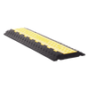 Protector de Cable de 3 Canales / Base de Goma y Tapa de Plástico / Tamaño del Canal 30x30mm / Capacidad de Carga 5 Toneladas / Longitud 90 cm / Ancho del Contorno 50 cm / Altura 4.5 cm / Color Amarillo-Negro / Material Hule