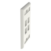Placa de Pared Vertical, Salida Para 4 Puertos Keystone, Con Espacios Para Etiquetas, Color Blanco Mate