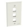 Placa de Pared Vertical, Salida Para 3 Puertos Keystone, Color Blanco Mate
