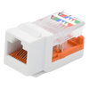 Conector Jack Estilo Leadframe, Tipo Keystone, Categoría 5e, de 8 Posiciones y 8 Cables, Color Blanco