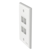Placa de Pared Vertical, Salida Para 4 Puertos Keystone, Color Blanco