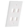 Placa de Pared de 4 Puertos, Keystone, Color Blanco