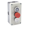 Botonera Triple con Boton de Stop Tipo Enclavado / Para Barreras Vehiculares, Operadores Corredizos y Abatibles.