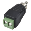 Adaptador RCA Macho Tipo Jack Polarizado / Terminales Tipo Tornillo / Polarizado (+/-) / Recomendado para Video y Audio en Sistemas de Video Vigilancia a 2 Hilos