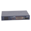 Switch PoE+ / Distancia 250 Metros / 8 Puertos + 2 Combo TP/SFP Gigabit y Pantalla LCD Para Monitoreo