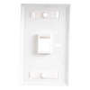 Placa de Pared de 1 Puerto, Keystone, con Espacio para Etiqueta, Color Blanco