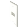 Placa de Pared Vertical, Salida Para 2 Puertos Keystone, Color Blanco Mate