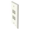 Placa de Pared Vertical, Salida Para 4 Puertos Keystone, Color Blanco Mate