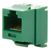 Conector Jack Estilo 110 (de Impacto), Tipo Keystone, Categoría 6, de 8 Posiciones y 8 Cables, Color Verde