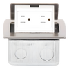 Mini Caja de Piso Rectangular en Acero Inoxidable con 2 Contactos Eléctricos (11000-21201)