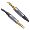 Cable Auxiliar de 3.5mm / Cable Audio Estéreo / Núcleo de Alambre de Cobre Esmaltado / Carcasa de Aluminio Azul + Nylon Trenzado /  Soporta Micrófono / 2 Metros