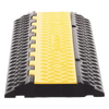 Protector de Cable de 3 Canales / Base de Goma y Tapa de Plástico / Tamaño del Canal 30x30mm / Capacidad de Carga 5 Toneladas / Longitud 90 cm / Ancho del Contorno 50 cm / Altura 4.5 cm / Color Amarillo-Negro / Material Hule
