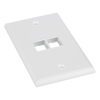 Placa de Pared Vertical, Salida Para 2 Puertos Keystone, Color Blanco