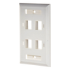 Placa de Pared de 4 Puertos, Keystone, con Espacio para Etiqueta, Color Blanco