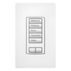 Botonera híbrida de 5 botones con atenuador de 450 W integrado, inalámbrica RF, sistema RadioRA 2