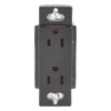 Tomacorriente dúplex de 15 A y 125 V, color negro brillante, familia Claro, apertura estilo Designer para placas de pared Lutron sin tornillos (placa se vende por separado)