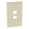 Placa de Pared Vertical, Salida Para 2 Puertos Keystone, Con Espacios Para Etiquetas, Color Marfil