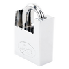 Candado de acero con Guarda Anti Palanca/ Acabado en Cromo Satinado / Doble Cerrojo / Medida 40 mm/ Nivel de seguridad 7/ 4 Llaves Abloy.