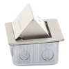 Mini Caja de Piso Rectangular para Datos y Conectores Tipo Keystone, Color y Material en Acero Inoxidable (3 Puertos) (11000-21202)