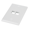 Placa de Pared Vertical, Salida Para 2 Puertos Keystone, Color Blanco