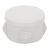 Caja Derivación-Conexión de Plástico Circular con 4 Glándulas de Goma (70 diámetro X 48 alto mm). Para Instalaciones Comerciales,  Residenciales e Industriales. Cerrado a Presión.