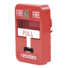 Estación manual de jalón contra incendio de acción simple, reset con llave, cumple ADA, carcasa de aluminio fundido
